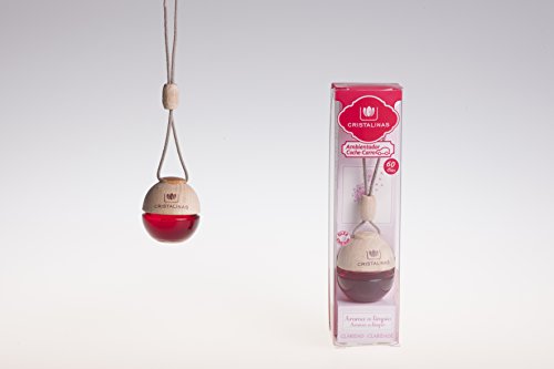 CRISTALINAS Ambientador y Absorbe OLOR esférico para coche. Aroma a LIMPIO. Mas de 2 meses de duración. 0% Alcohol. Doble sujeción: PINZA + COLGANTE