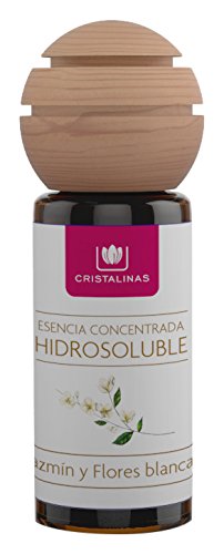 CRISTALINAS. Esencia para Humidificador ultrasonico. Esencia para difusor de Aromaterapia. Humidificarores. Aceite Natural. Esencia concentrada Hidrosoluble. 25ml. Aroma Jazmín y Flores Blancas