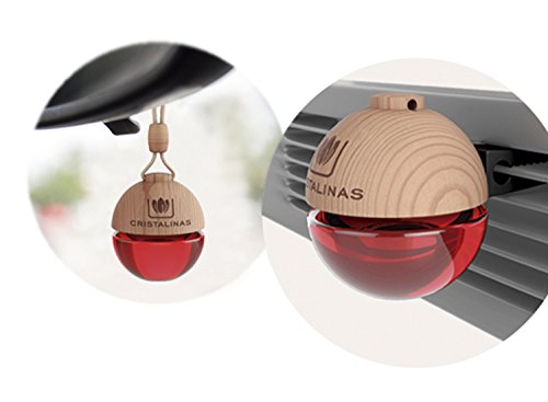 CRISTALINAS Pack Duo Coche Aroma Limpio, Cristal, Rojo, 4x3.7x15.5 cm, 2 Unidades