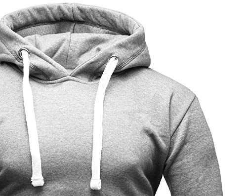 Crone Carlo Basic - Sudadera de forro polar con capucha para hombre, 100% algodón, vegano gris claro S