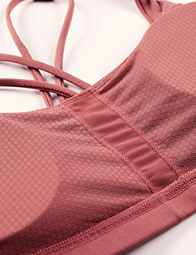 CRZ YOGA - Sujetador Deportivo Yoga Cruzados Espalda Sin Aros para Mujer Bronceador Rojo XS