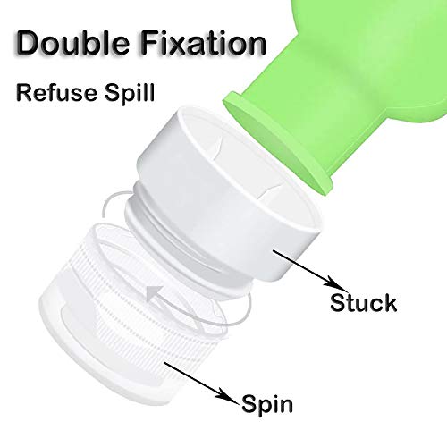 CTlife - Botellas de viaje, 4 unidades de 60 ml de silicona reciclable portátil desinfectante de manos con mosquetón y bolsa de transporte para artículos de tocador