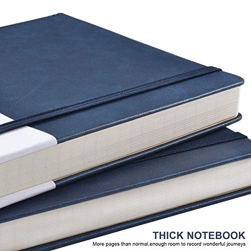 Cuaderno con Pen Loop - Lemome Thick Classic A5 Amplio Cuaderno de Escritura de Tapa dura Gobernado Regalos de Bolsillo + Separadores de Páginas, con Bandas, Grandes, 180 Páginas, 8.4 x 5.7 pulgadas