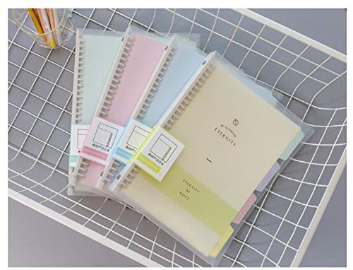 Cuaderno de hojas sueltas rellenables para negocios/escuela con tapa dura, carpeta de agujeros con separadores de proyectos, cuaderno de reuniones, papel rayado, color verde A5