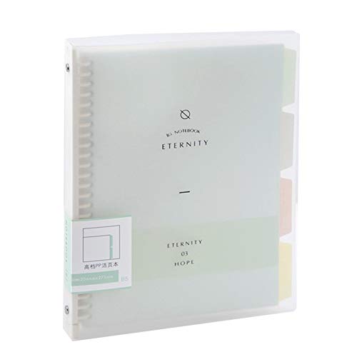 Cuaderno de hojas sueltas rellenables para negocios/escuela con tapa dura, carpeta de agujeros con separadores de proyectos, cuaderno de reuniones, papel rayado, color verde A5