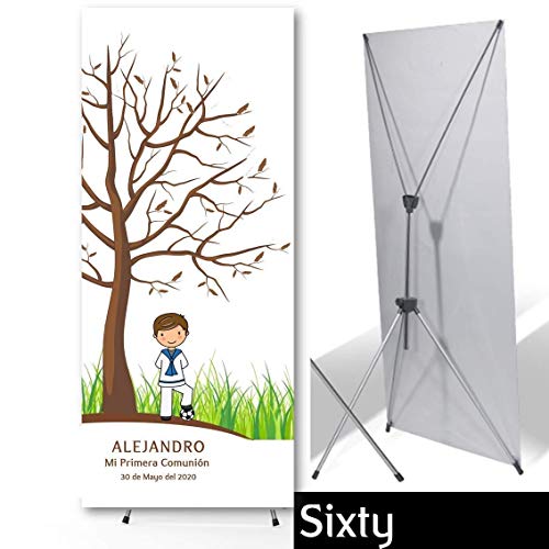 Cuadro de árbol de huellas con niño de comunión. Varios tamaños y colores de marco.Tintas e instrucciones incluidas. MODELO SIXTY