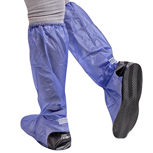 Cubrecalzado Impermeable de PVC - Resistente y Reutilizable - con Suela Antideslizante - galochas para Lluvia, Nieve y Fango - Modelo Alto - Azul (S (36-39), Azul)