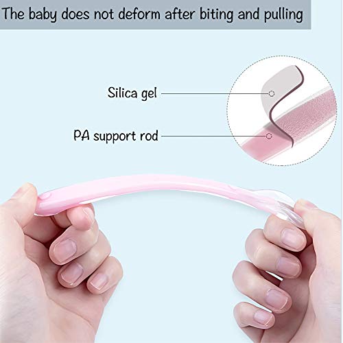 Cuchara Silicona Bebe, ZoneYan Cucharas de Alimentación para Bebés, Cuchara Bebe Aprendizaje, Suaves, para Bebé Infantil 4 Meses +, 4 Piezas