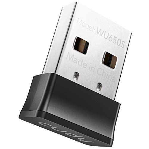 Cudy WU650S Nano Adaptador inalámbrico Nano USB de Doble Banda AC 650Mbps, Doble Banda, Negro