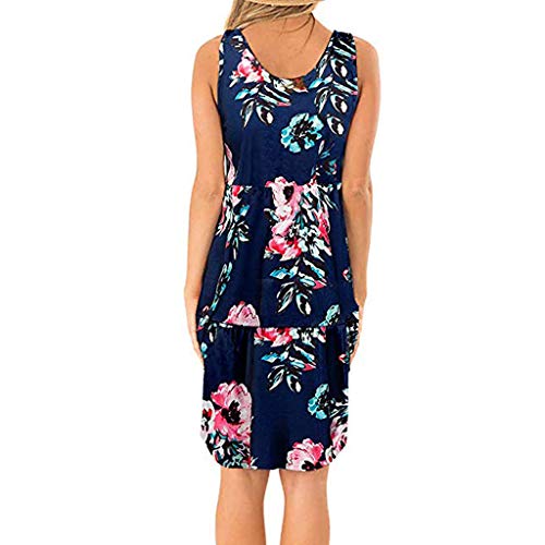 Cuello Redondo sin Mangas de impresión una Palabra Princesa Vestido con cinturón Vestido de Fiesta de Encaje Largos Manga Larga Elegante Talla Grande con Cuello Redondo