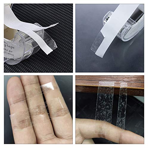 Cuerpo Cinta doble cara, Invisible Transparente Adhesivo Pelo Peluca Ropa Vestido 5 Metros con Dispensador de Cinta
