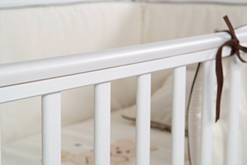 Cuna para bebé, modelo Oso Dormilón Mundi Bebé + Colchón Viscoelástica + Protector de colchón impermeable