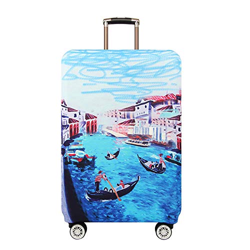 Cupcinu Cubierta de Equipaje de Viaje Lavable Paisaje de Venecia Diseñado Maleta Funda Protectora Funda elástica Funda Protectora para Viaje (S)
