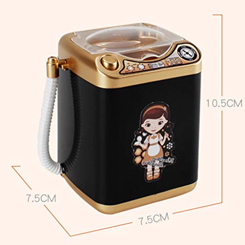 Cutebility - Limpiador de brochas de maquillaje, máquina giratoria, limpiador de brochas de maquillaje eléctrico y secador, máquina de lavado automática, mini juguete para cepillos, esponja y polvo