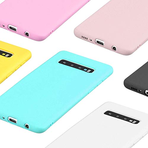 cuzz Funda para Samsung Galaxy S10 Plus+{Protector de Pantalla de Vidrio Templado} Carcasa Silicona Suave Gel Rasguño y Resistente Teléfono Móvil Cover-Azul Claro