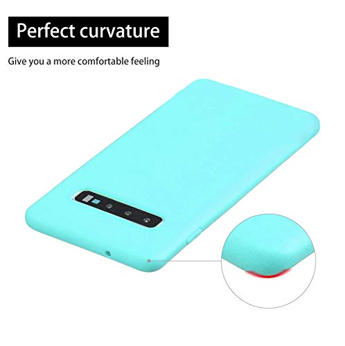 cuzz Funda para Samsung Galaxy S10 Plus+{Protector de Pantalla de Vidrio Templado} Carcasa Silicona Suave Gel Rasguño y Resistente Teléfono Móvil Cover-Azul Claro