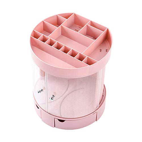 CWDOG Organizador de Maquillaje Giratorio de 360 ​​Grados Portaescobillas Organizador de Joyas Estuche de Maquillaje de Joyas Caja de Almacenamiento de cosméticos Estante, Rosas