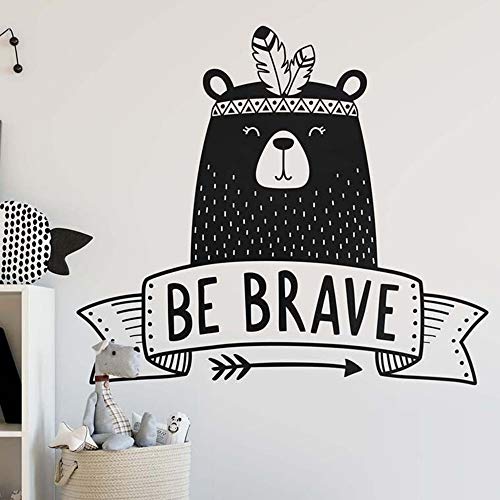 Cyalla Kids Room Decor Be Brave Cita Tatuajes De Pared De Estilo Tribal Etiqueta De La Pared Nursery Decor Lindo Oso Tribal De Vinilo Arte De La Pared Mural 65 * 57 Cm
