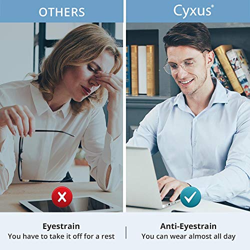 Cyxus Gafas Anti Luz Azul de Marco de metal Anti Tensión de Ojos [Mejor Sueño] (Lentes Transparentes) Unisexo (Hombres/Mujeres) (Oro)