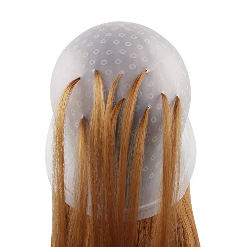 Dadabig 2pcs Gorro Mecha Silicona con 100 Guantes Teñir Pelo, Gorro de Tinte para Teñir el Pelo Gorro de Peluquería