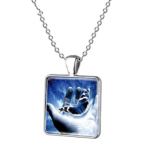 DADATU Hermoso Pueblo Paisaje ilustración Colgante Collar Blanco Nieve Castillo montaña casa Planeta niño Regalo joyería