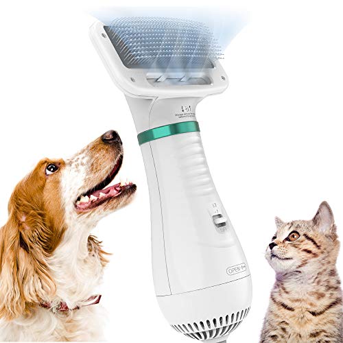 DADYPET Cepillo para Perros y Gatos, secador de Pelo para Perros y Gatos combinación de secador de Pelo y Cepillo Velocidad Ajustable Adecuado para Perros y Gatos pequeños y medianos Cable de 2m