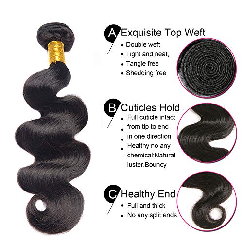 Dai Weier onda del cuerpo cabello Remy 3 paquetes grado 10a 100 cabello humano Remy virgen pelo natural color negro Venta Viernes 20 22 24 pulgadas