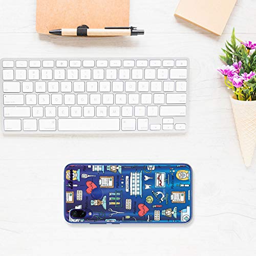 dakanna Funda para [Xiaomi Redmi Note 7] Dibujo: Simbolos Medicina Enfermera Ambulancia Corazón Hospital, Carcasa de Gel Silicona Flexible [Fondo Transparente]