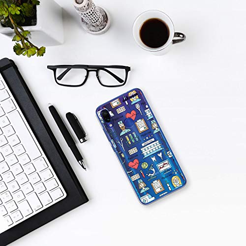 dakanna Funda para [Xiaomi Redmi Note 7] Dibujo: Simbolos Medicina Enfermera Ambulancia Corazón Hospital, Carcasa de Gel Silicona Flexible [Fondo Transparente]