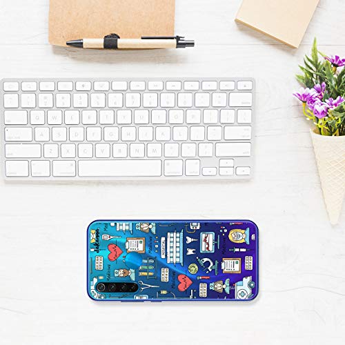 dakanna Funda para [Xiaomi Redmi Note 8] de Silicona Flexible, Dibujo Diseño [Simbolos Medicina Enfermera Ambulancia Corazón Hospital], Color [Fondo Transparente] Carcasa Case Cover de Gel TPU