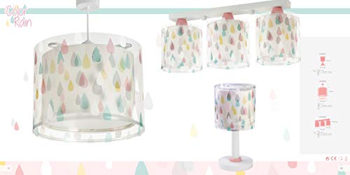 Dalber 41432 Lámpara infantil juvenil colgante de techo Color Rain Gotas E27, Multicolor