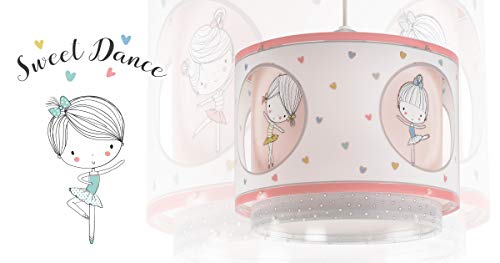Dalber Sweet Dance Lámpara infantil colgante con diseño bailarina, rosa