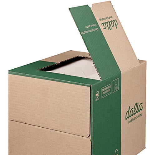 Dalia - Caja de 12 rollos ultralargos (80m/800 hojas) de papel higiénico ecológico sin blanquear