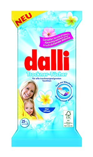 Dalli Las hojas de secado secadora disfrutan de la experiencia del lino perfumado suave y fresco mullido (1x25)