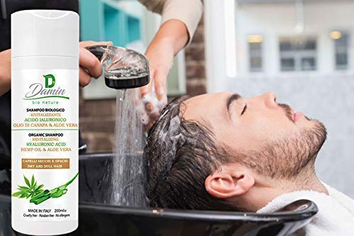 Damin Bio Nature Champú Natural Queratina Vegetal Aloe Vera Sin Sulfatos Champu Organico Uso Frecuente Anticaspa Hombre Mujer Niños 200 Milliliter
