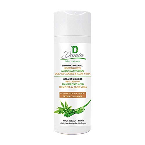 Damin Bio Nature Champú Natural Queratina Vegetal Aloe Vera Sin Sulfatos Champu Organico Uso Frecuente Anticaspa Hombre Mujer Niños 200 Milliliter