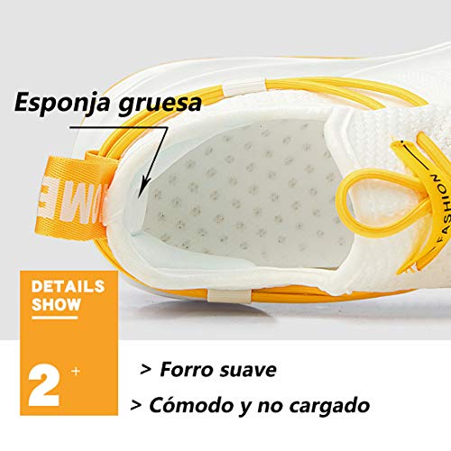 Damyuan Zapatos Deportivos de Malla Tejida con Mosca Zapatos de Senderismo Transpirables de Moda Zapatillas de Deporte Casuales Hombres Zapatillas de Deporte cómodas
