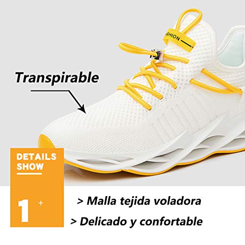 Damyuan Zapatos Deportivos de Malla Tejida con Mosca Zapatos de Senderismo Transpirables de Moda Zapatillas de Deporte Casuales Hombres Zapatillas de Deporte cómodas