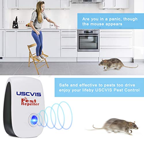 DANGZW Repelente Ultrasonico, Electrónico Repelente Mosquitos Insectos para Interiores Anti Cucarachas, Moscas, Mosquitos, Ratones, Arañas,100% Inofensivo para Mascotas y Humanos (Negro-Blanco)