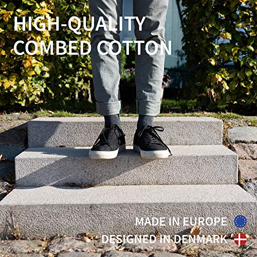 DANISH ENDURANCE 6 Pares Calcetines Clásicos de Algodón, para Hombre y Mujer, de Vestir, Cómodos, Transpirables, para el Uso Diario, Negro, Gris, Rojo (Multicolor: 4 x negro, 2 x gris, EU 43-47)