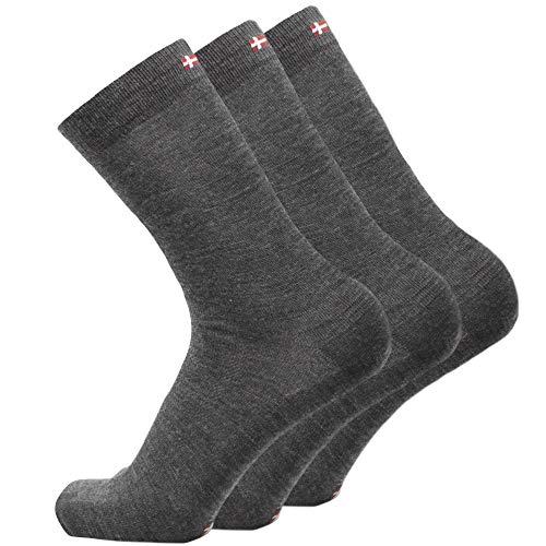 DANISH ENDURANCE Calcetines de Lana Merino 3 Pares (Gris, EU 43-47)