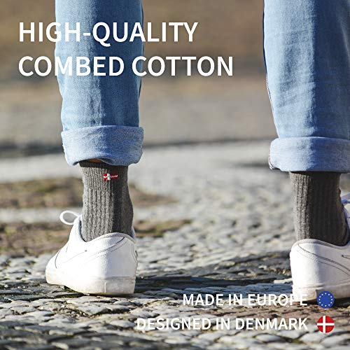 DANISH ENDURANCE Calcetines de Tenis Performance Crew 3 Pares (Negro, EU 39-42)