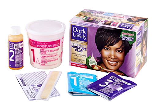Dark & Lovely Kit Défrisant sans Soude au Beurre de Karité Africain, Soin Enrichi en Huile - pour Cheveux épais