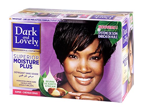 Dark & Lovely Kit Défrisant sans Soude au Beurre de Karité Africain, Soin Enrichi en Huile - pour Cheveux épais