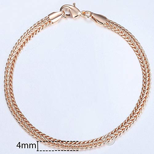 DASHUAIGE Pulsera Pulseras De 20 Cm para Mujeres Hombres Cadena De Eslabones De Cola De Zorro De Oro Rosa Cadenas Pulseras De Hombres Regalos De Joyería De Moda