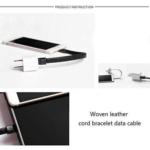 DASHUAIGE Pulsera Teléfono Móvil Cable De Datos Pulseras Trenzadas & Amp; Brazaletes para Hombres, Mujeres, Punk, Cable De Carga USB, Pulsera, Joyería