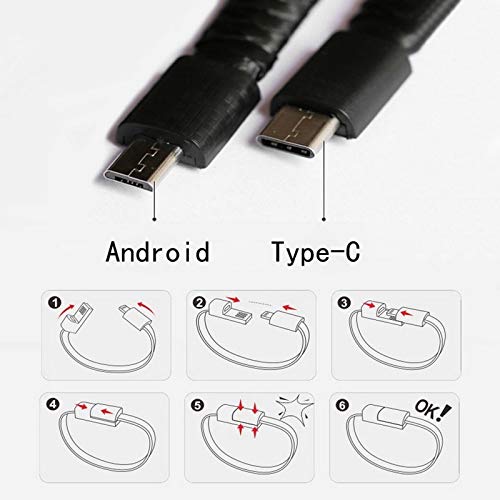 DASHUAIGE Pulsera Teléfono Móvil Cable De Datos Pulseras Trenzadas & Amp; Brazaletes para Hombres, Mujeres, Punk, Cable De Carga USB, Pulsera, Joyería