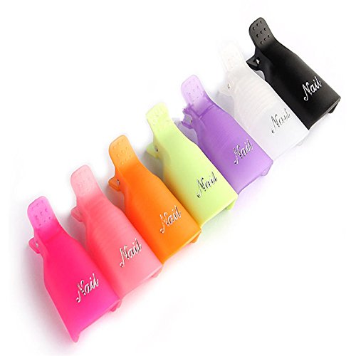 Da.Wa 10×Wearable Plástico Acrílico del Arte del Clavo Polaco UV del Gel Removedor Wrap Cap Clip Cleaner(Rosa)