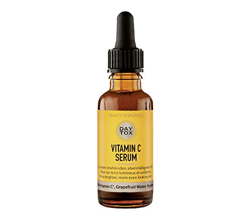 DAYTOX Vitamin C Serum - Suero Facial con Vitamina C - Para una Piel Luminosa y Fresca - Vegano - Sin Colorantes, sin Silicona y sin Parabenos - 1 x 30 ml