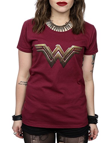 DC Comics mujer Wonder Woman Logo Camiseta Small borgoña